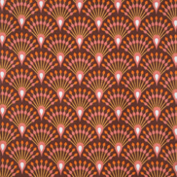 Algodón resinado estampado GINZA Ciruela / Naranja